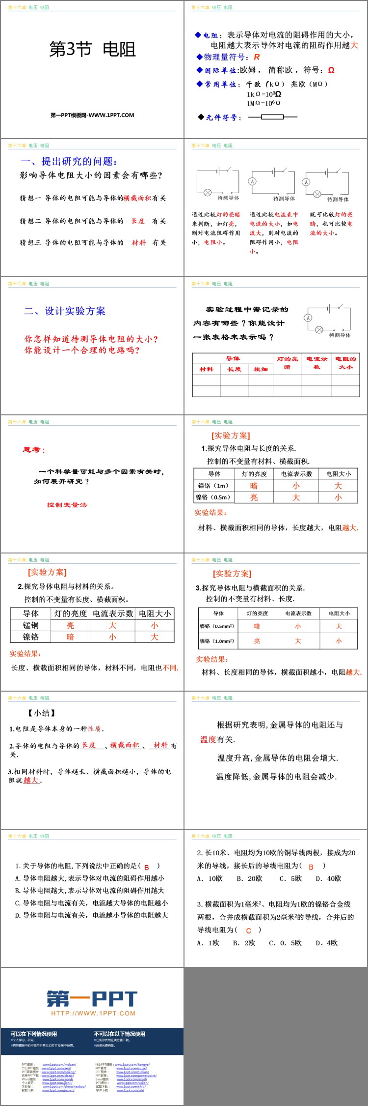 《电阻》电压电阻PPT精品课件下载