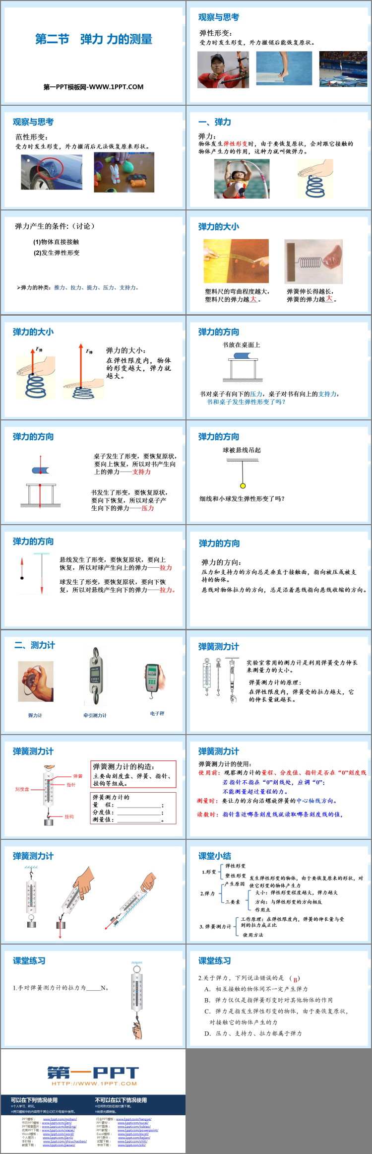 《弹力 力的测量》运动和力PPT免费课件下载