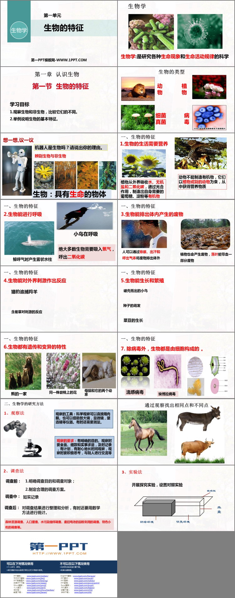 《生物的特征》PPT免费课件