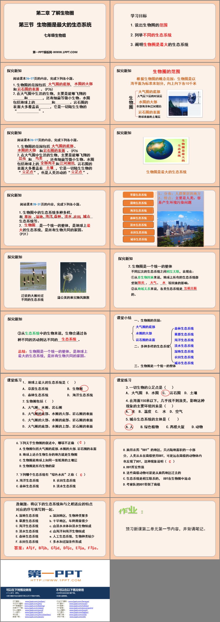 《生物圈是最大的生态系统》PPT课件下载