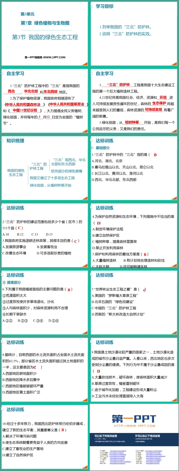 《我国的绿色生态工程》PPT免费课件