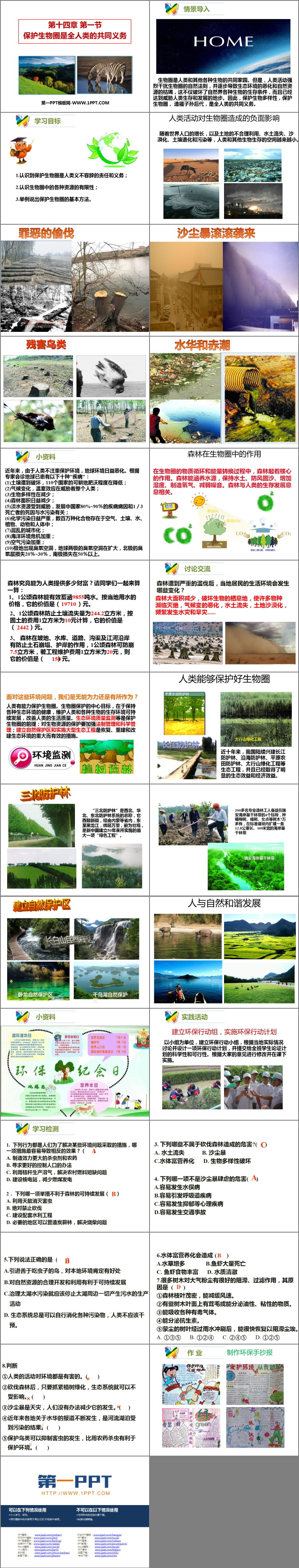 《保护生物圈是全人类的共同义务》PPT优秀课件下载