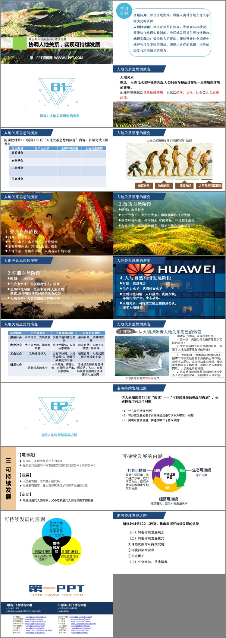 《协调人地关系，实现可持续发展》人地关系与可持续发展PPT下载