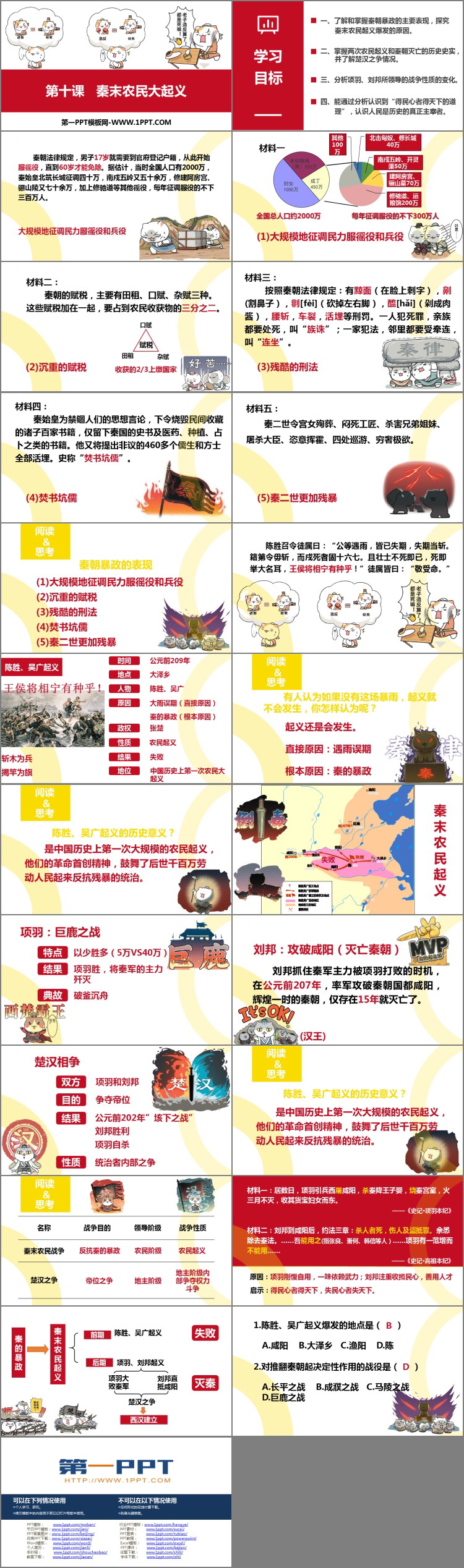 《秦末农民大起义》PPT免费下载