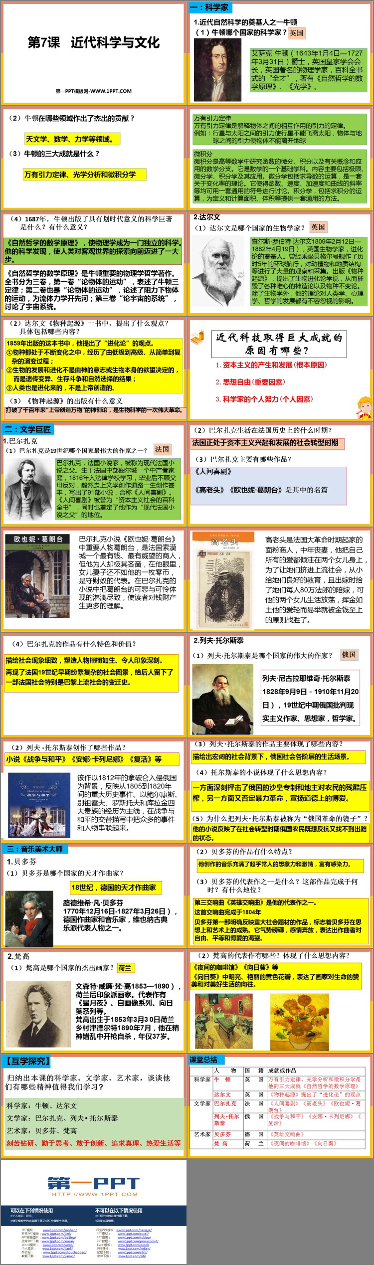 《近代科学与文化》PPT免费下载