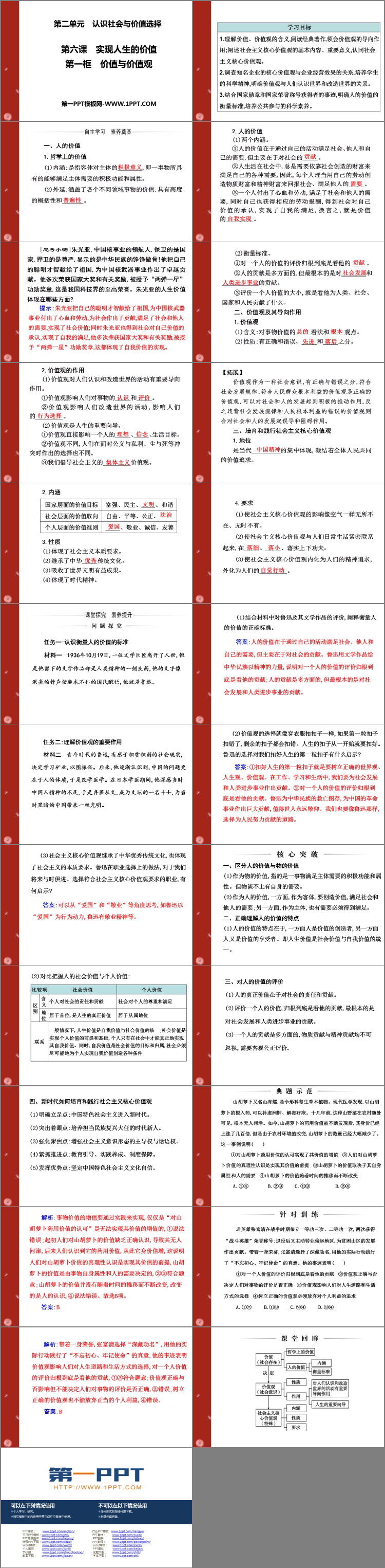 《价值与价值观》实现人生的价值PPT课件
