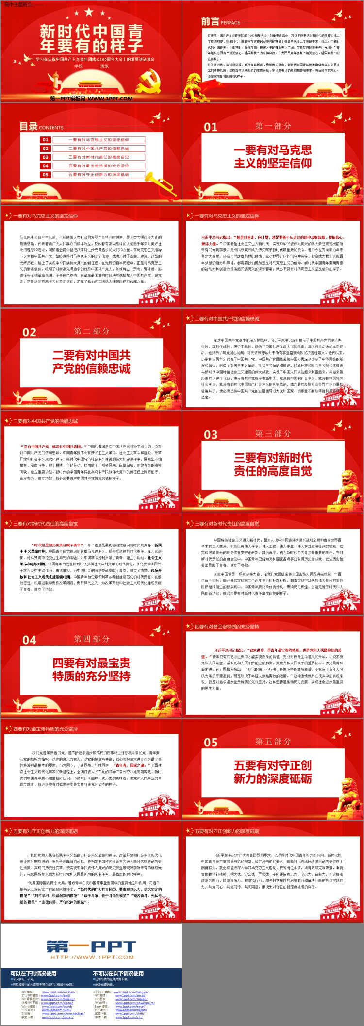 《新时代中国青年要有的样子》PPT班会课件