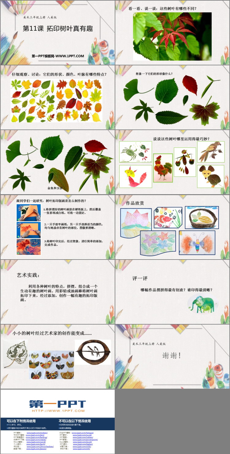 《拓印树叶真有趣》PPT课件