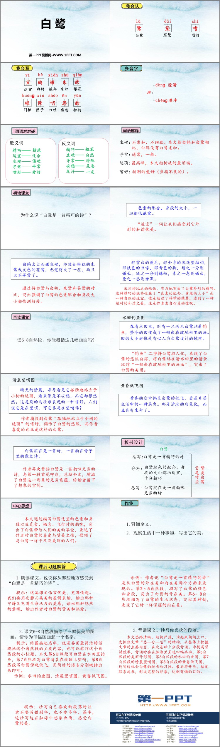 《白鹭》PPT教学课件下载