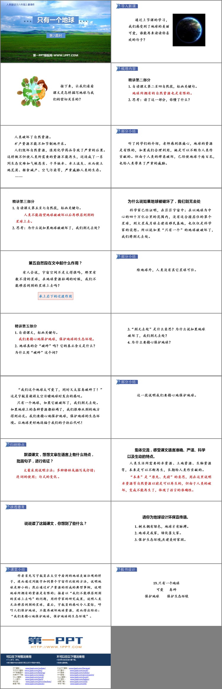 《只有一个地球》PPT课件下载(第2课时)