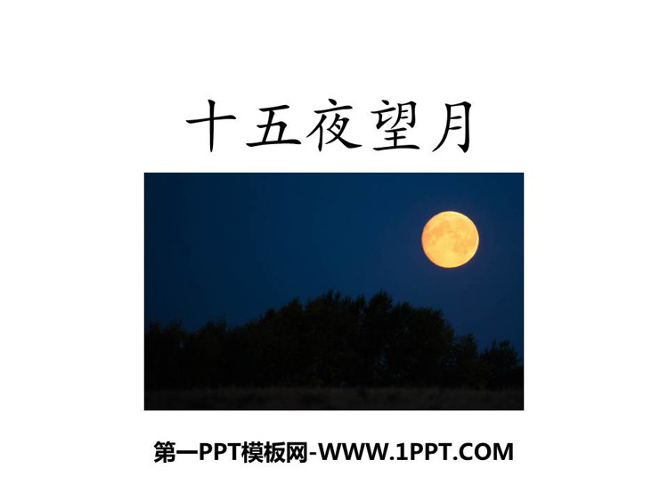 《十五夜望月》古诗三首PPT免费下载