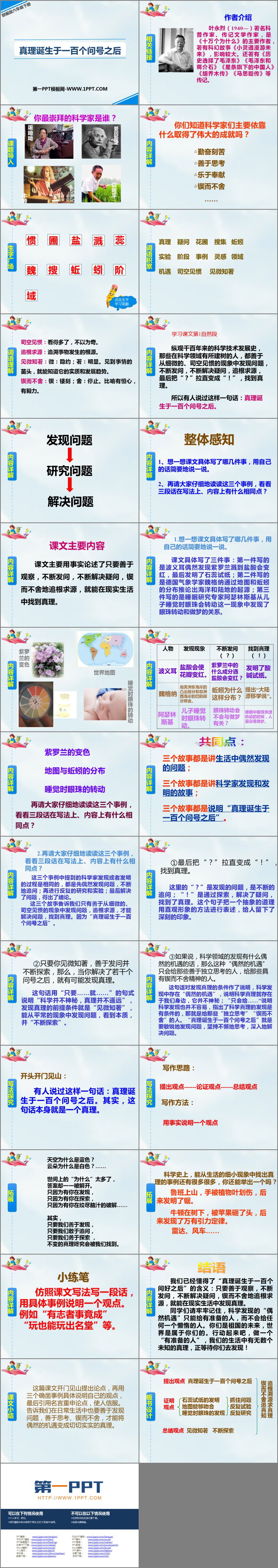 《真理诞生于一百个问号之后》PPT优秀课件下载