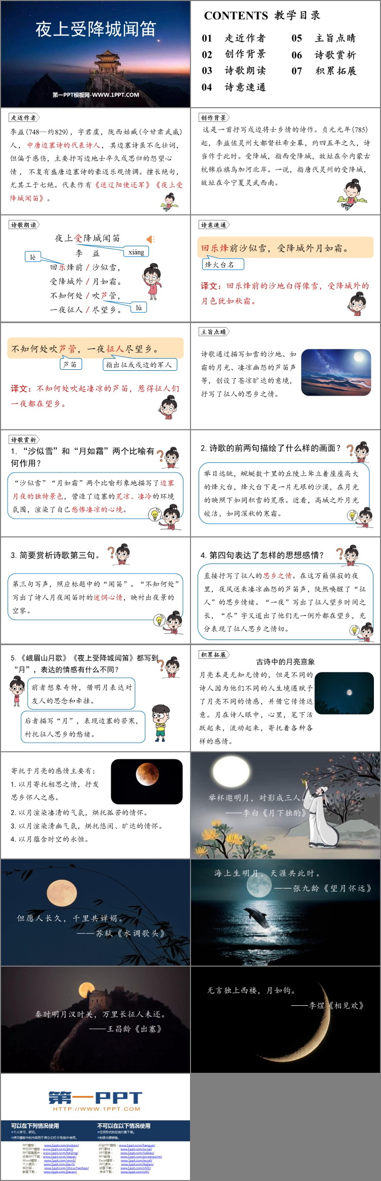 《夜上受降城闻笛》课外古诗词诵读PPT免费课件