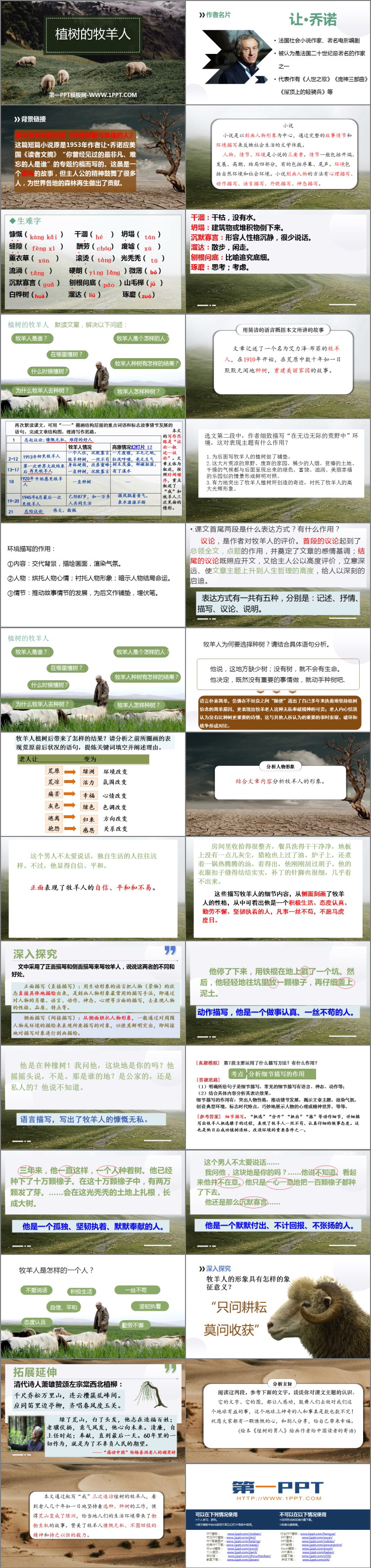《植树的牧羊人》PPT免费教学课件