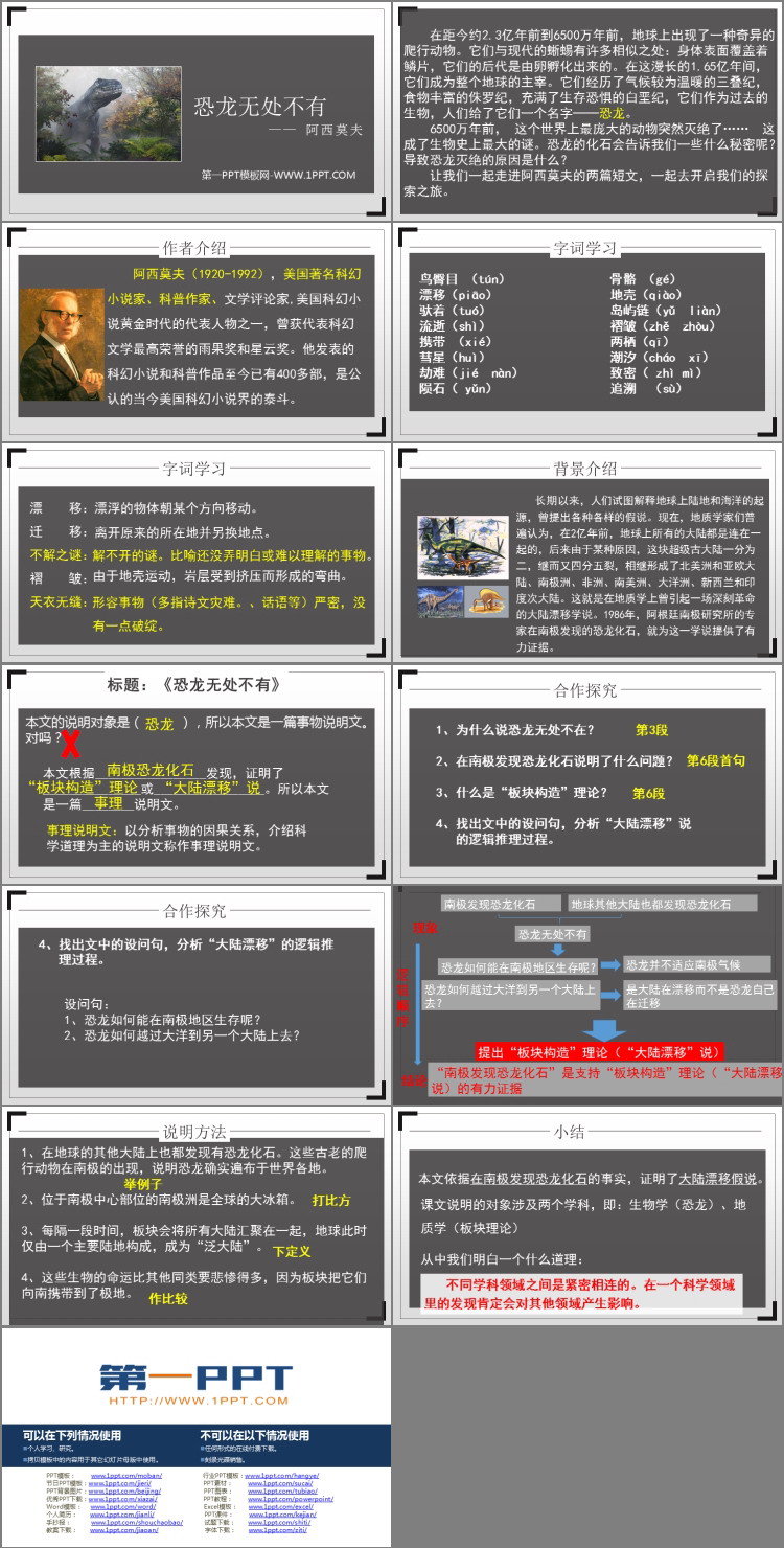 《恐龙无处不在》PPT教学课件