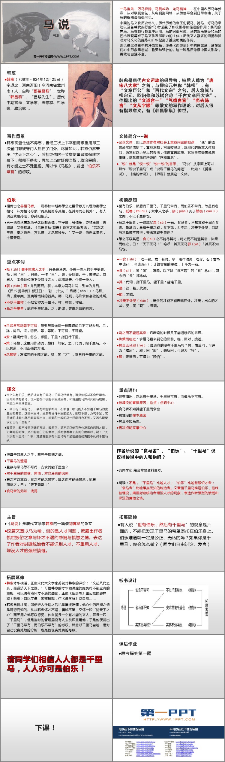 《马说》PPT免费教学课件