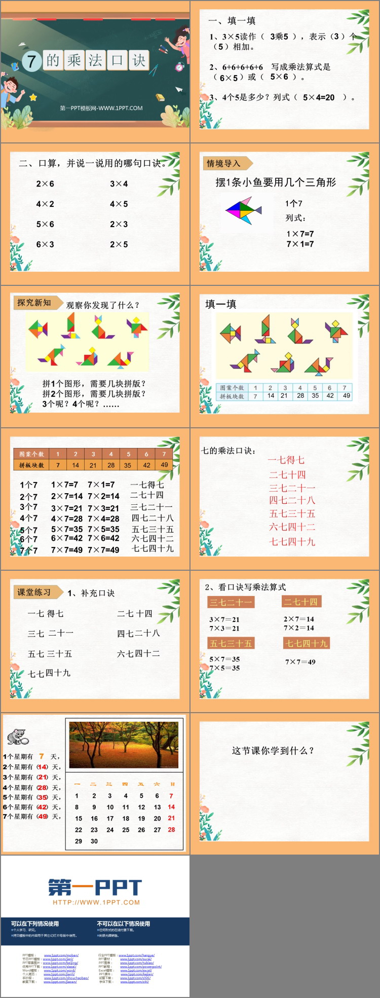 《7的乘法口诀》PPT免费课件
