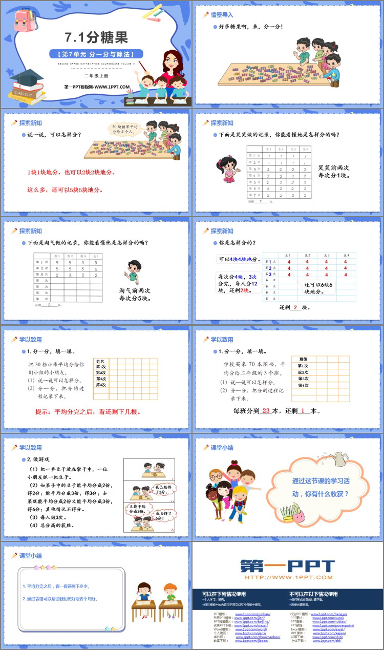 《分糖果》分一分与除法PPT免费下载