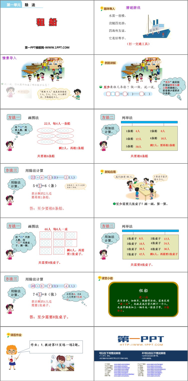 《租船》除法PPT免费下载