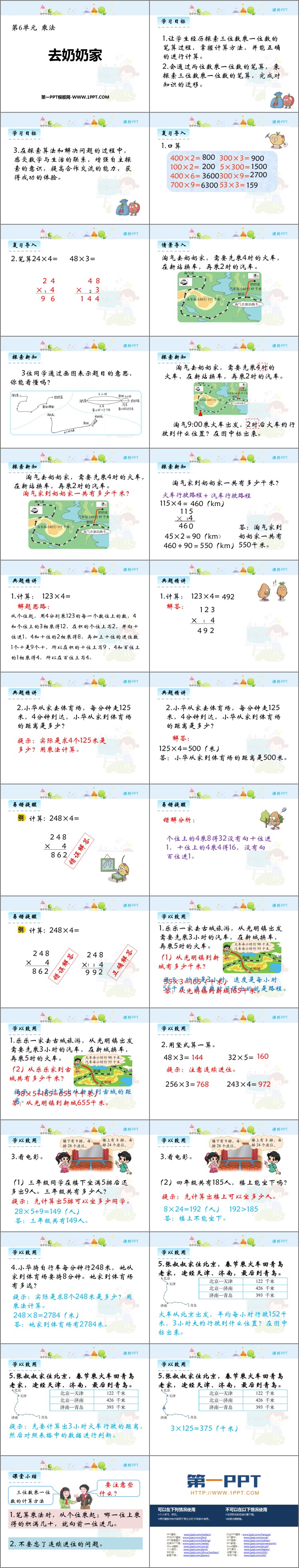 《去奶奶家》乘法PPT教学课件