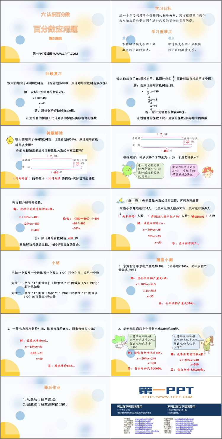 《百分数应用题》认识百分数PPT教学课件(第5课时)