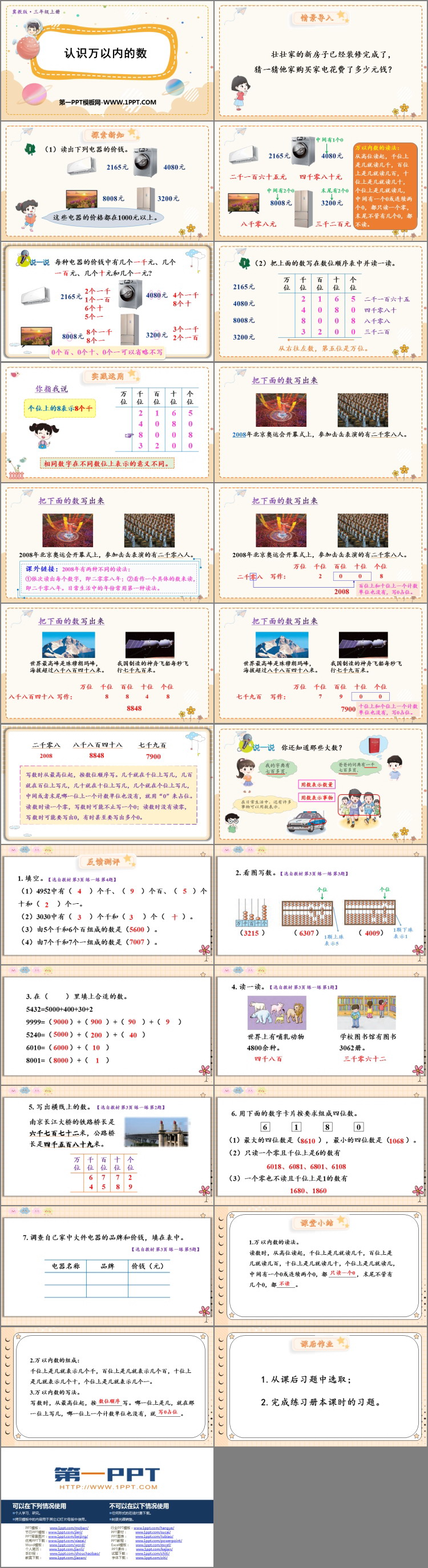《认识万以内的数》生活中的大数PPT课件下载
