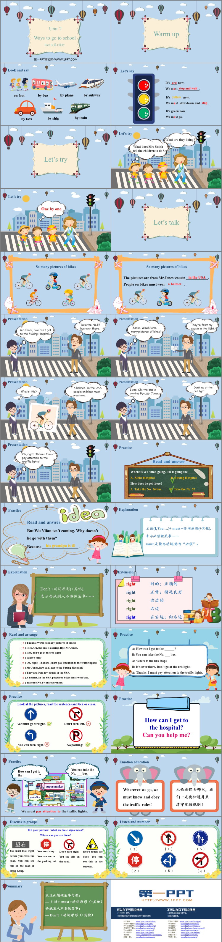 《Ways to go to school》PartB PPT教学课件(第1课时)
