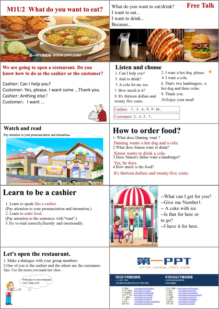 《What do you want to eat?》PPT免费课件