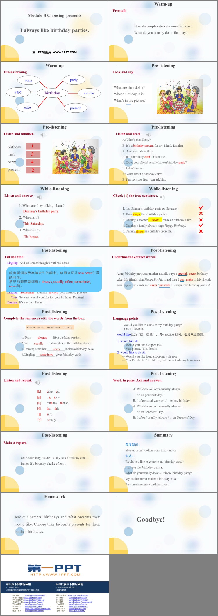 《I always like birthday parties》PPT精品课件