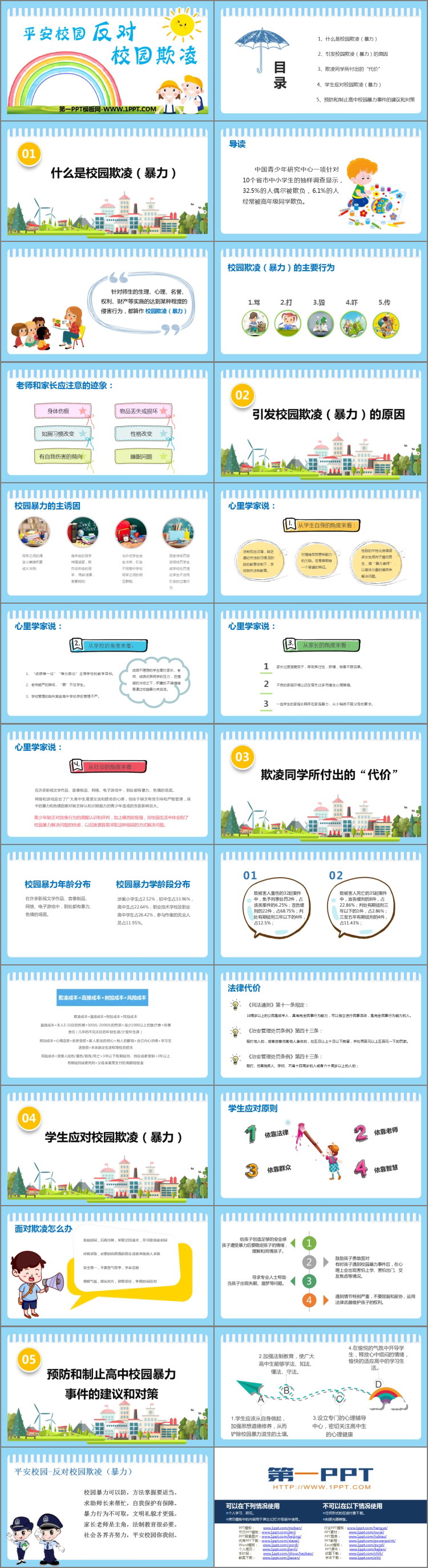 《平安校园反对校园欺凌》PPT班会课件