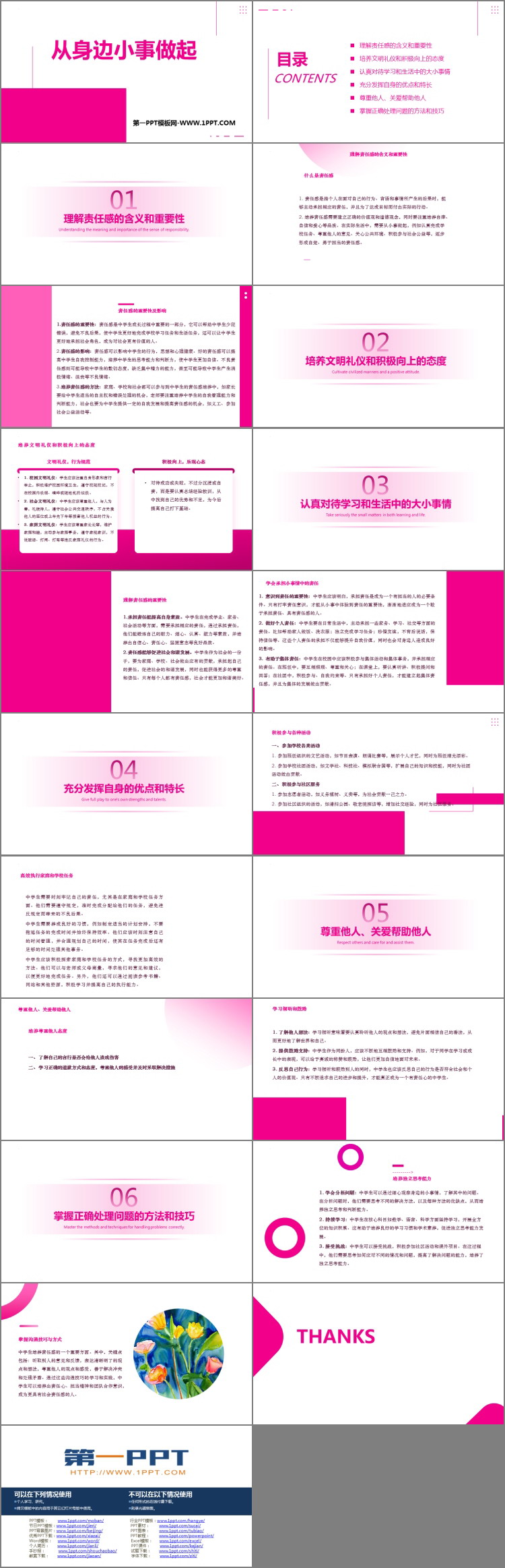 《从身边小事做起》PPT班会课件