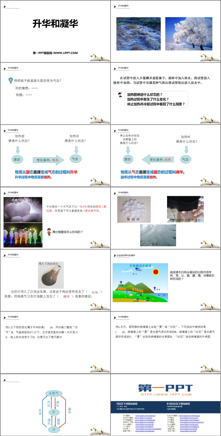 《升华和凝华》物态变化PPT免费教学课件