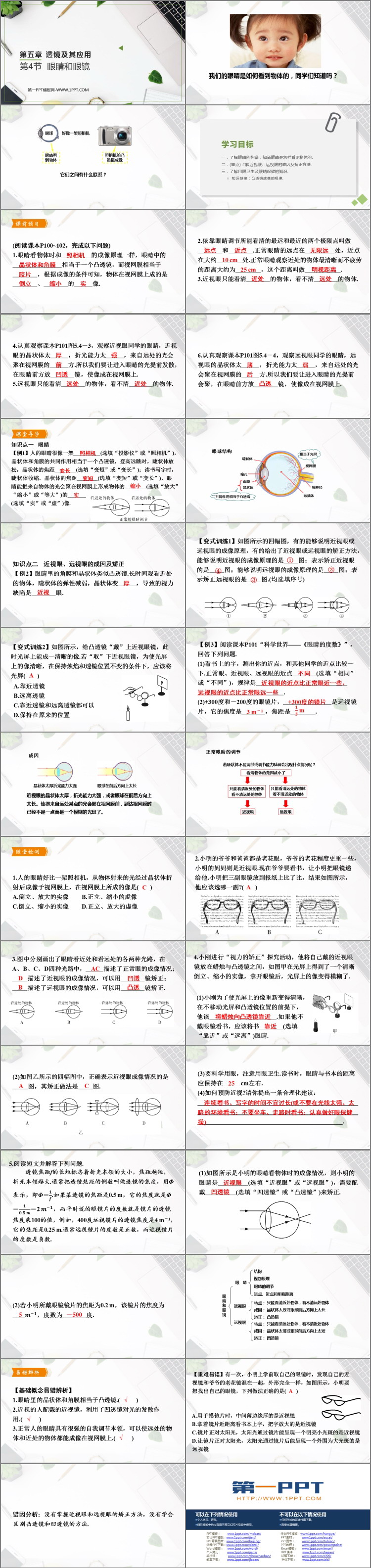 《眼睛和眼镜》透镜及其应用PPT优质课件下载