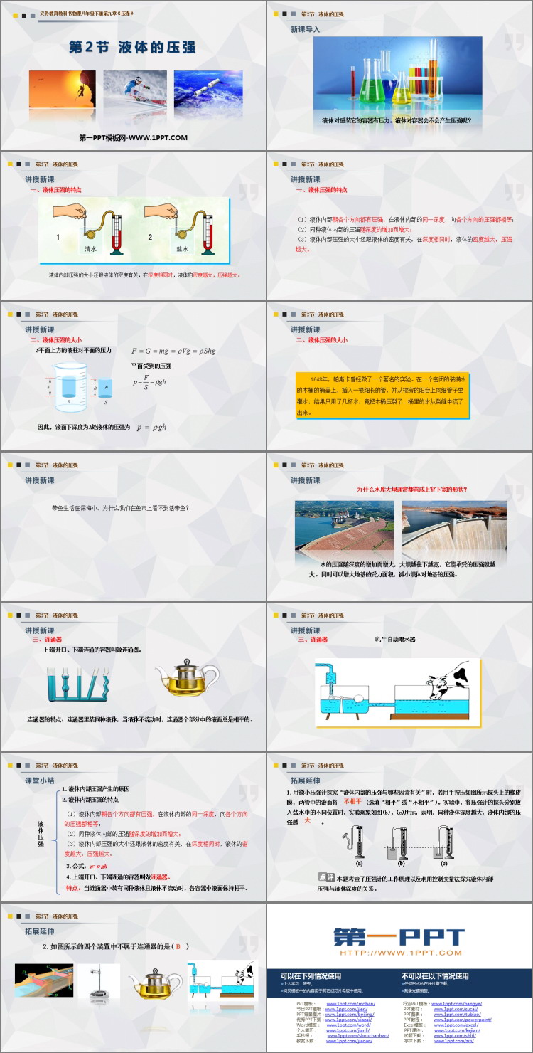 《液体的压强》压强PPT免费下载