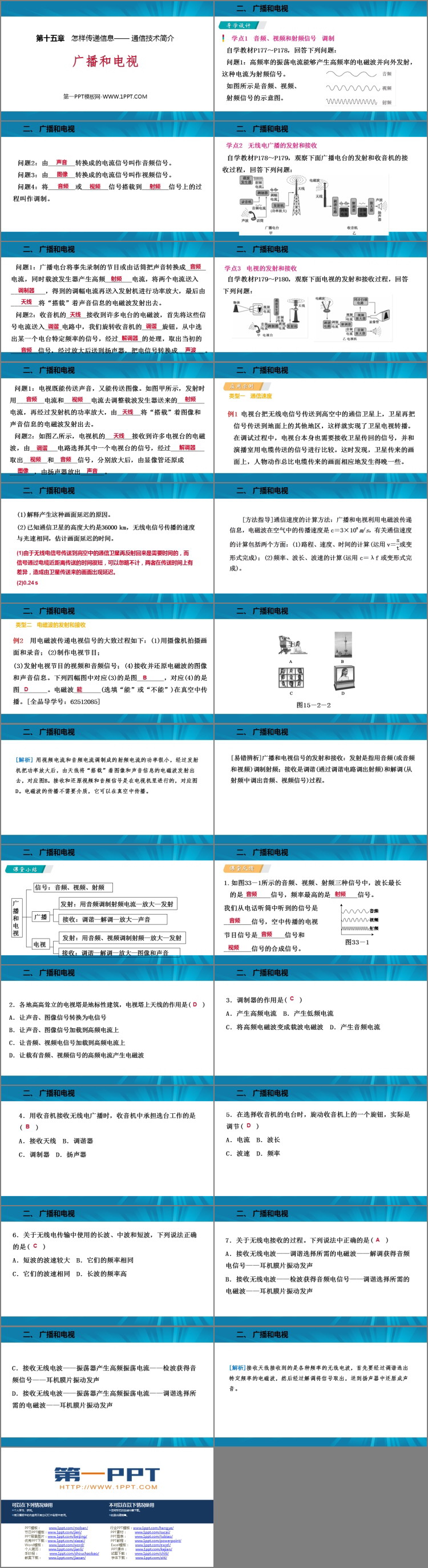 《广播和电视》怎样传递信息—通信技术简介PPT免费下载