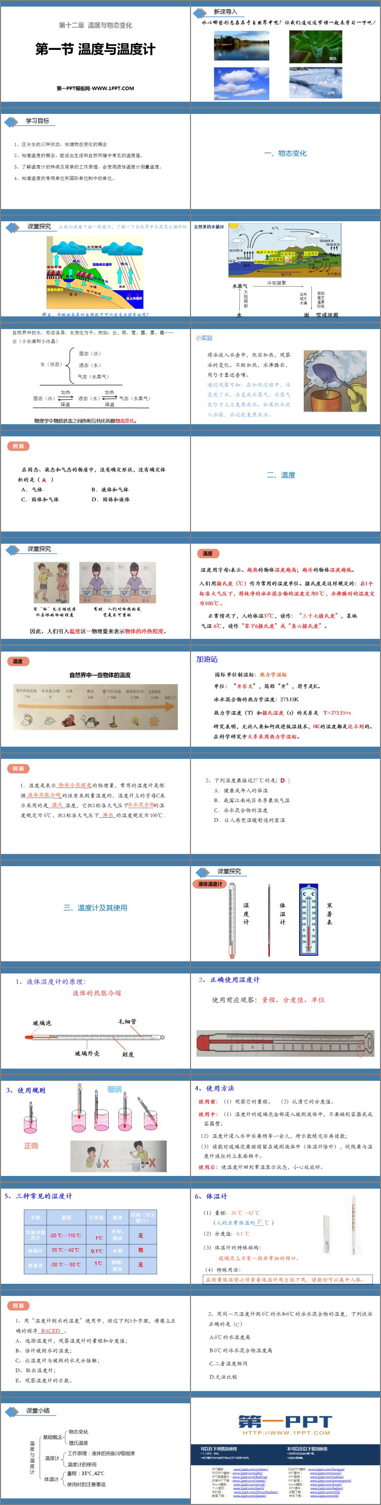 《温度与温度计》温度与物态变化PPT优质课件
