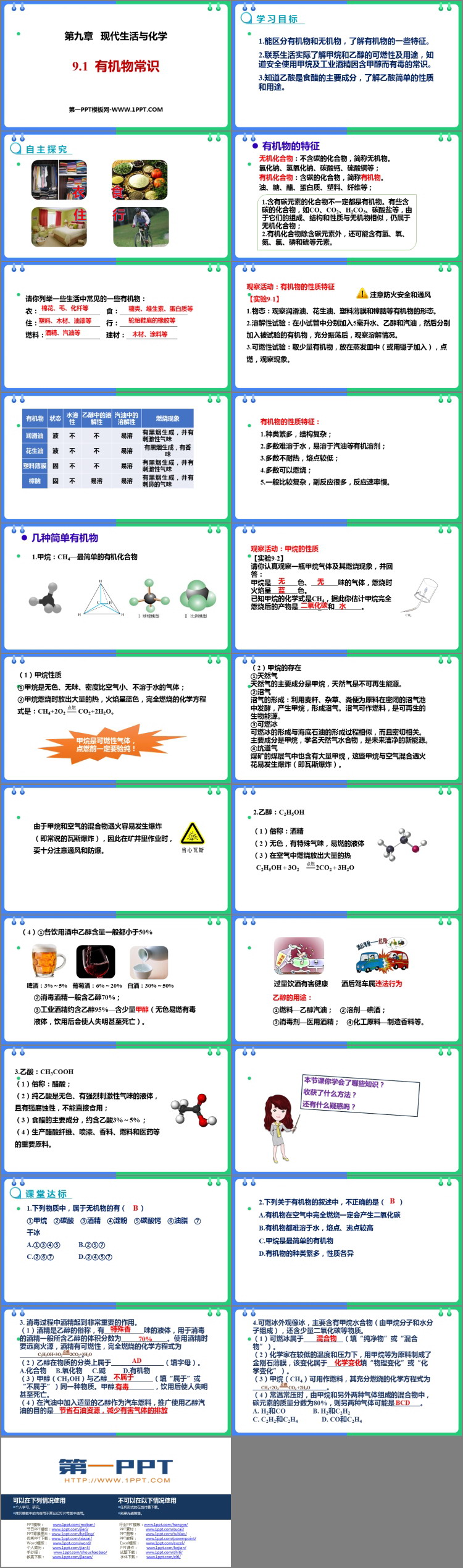 《有机物的常识》现代生活与化学PPT教学课件