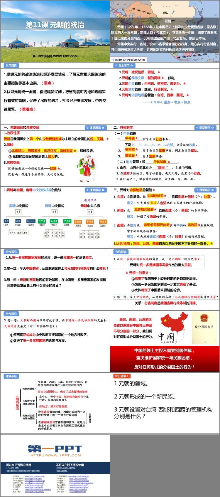 《元朝的统治》PPT教学课件下载
