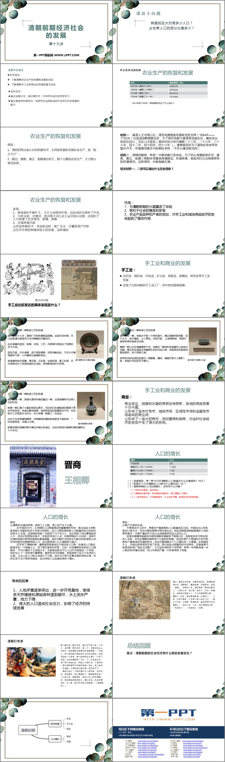 《清朝前期社会经济的发展》PPT教学课件下载