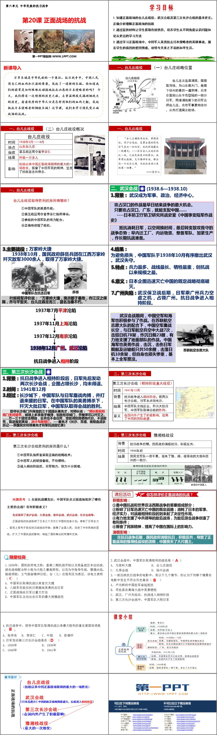 《正面战场的抗战》PPT精品课件下载