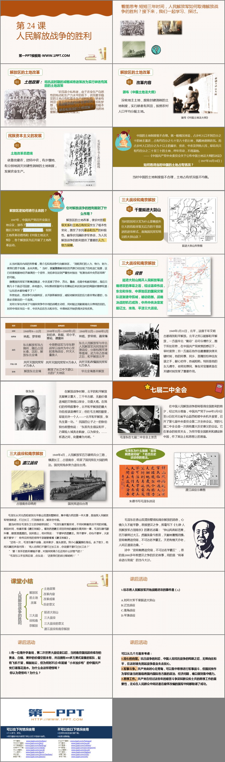 《人民解放战争的胜利》PPT免费课件下载