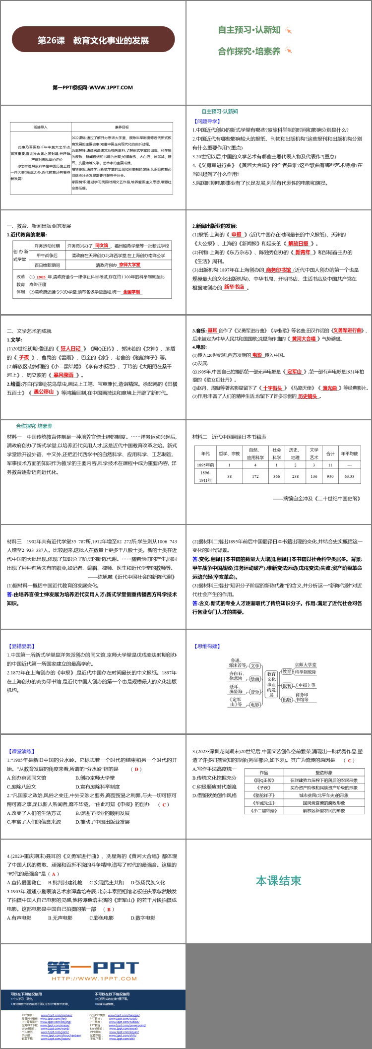 《教育文化事业的发展》PPT免费课件下载