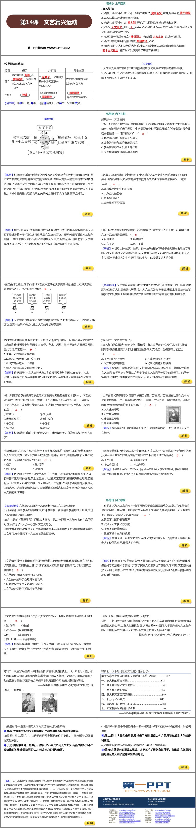 《文艺复兴运动》PPT精品课件下载