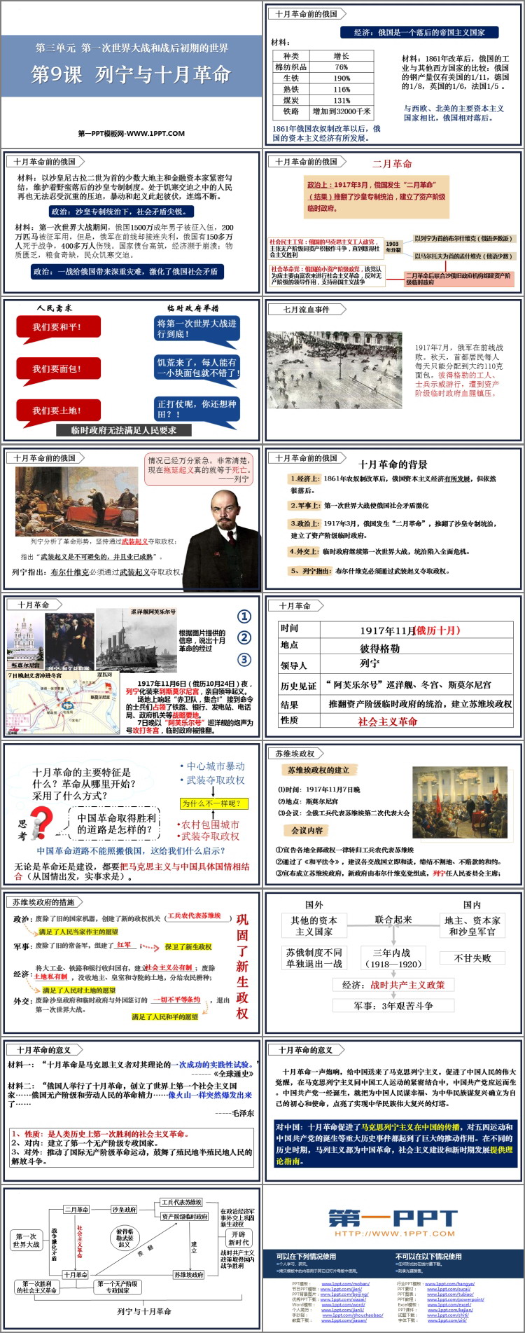 《列宁与十月革命》PPT免费下载