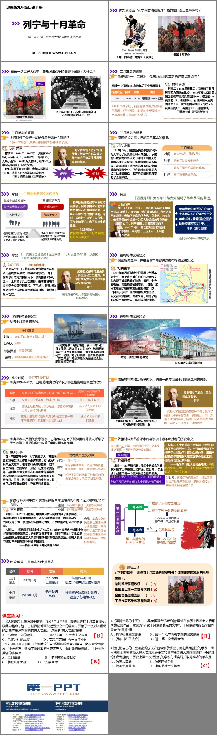 《列宁与十月革命》PPT教学课件下载