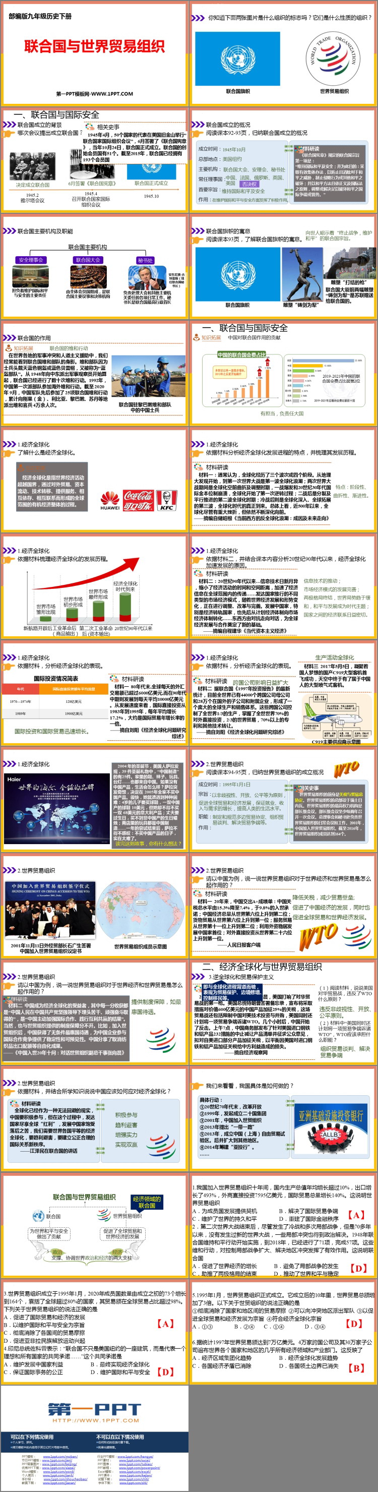 《联合国与世界贸易组织》PPT免费下载