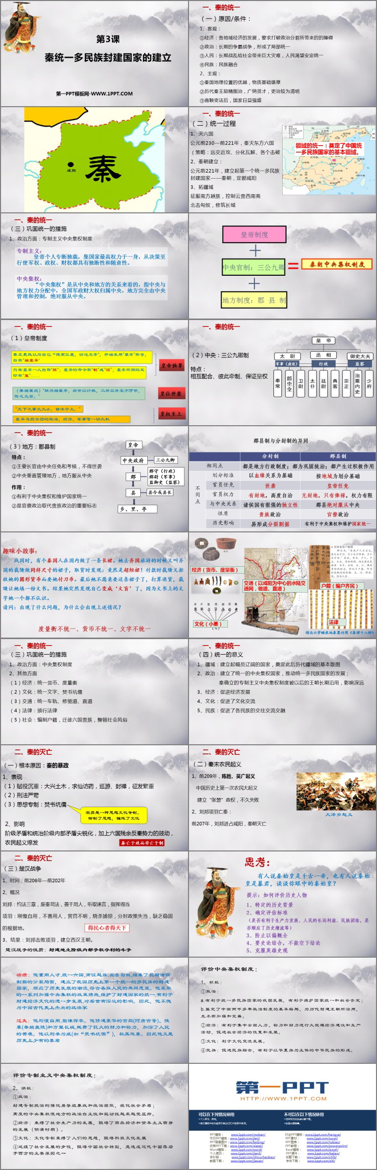 《秦统一多民族封建国家的建立》PPT免费精品课件