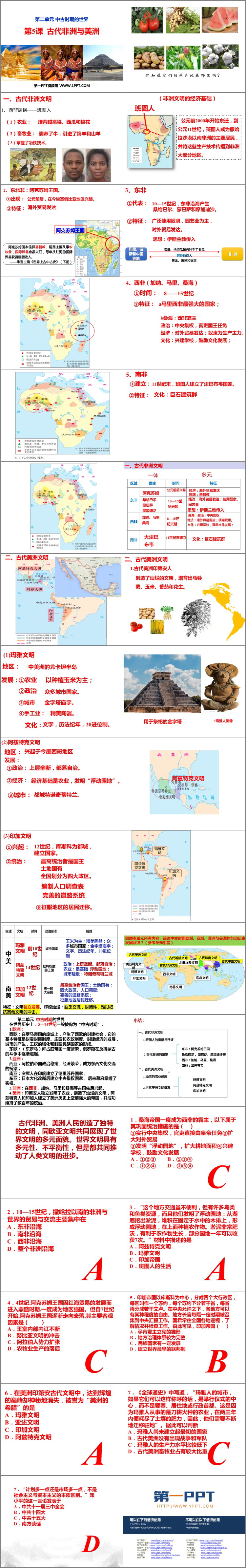 《古代非洲与美洲》PPT教学课件下载