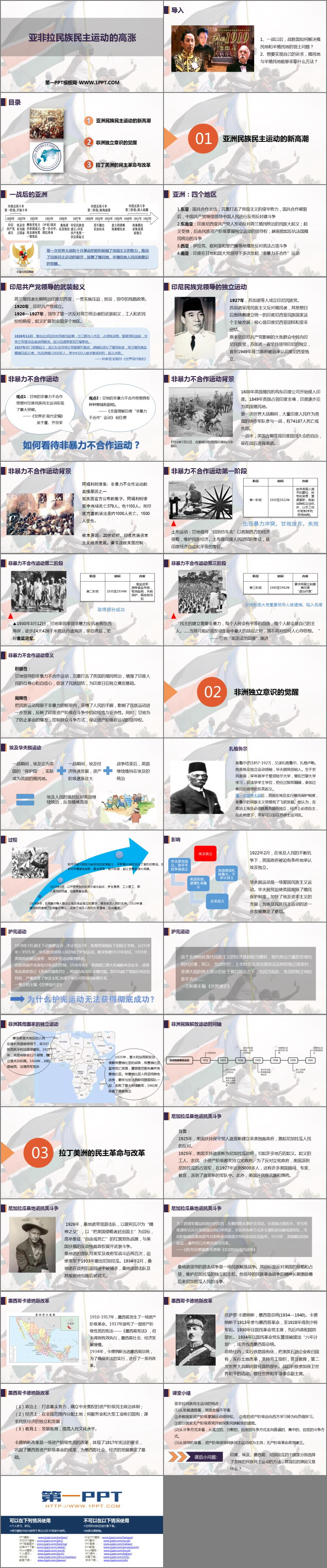 《亚非拉民族民主运动的高涨》PPT免费下载