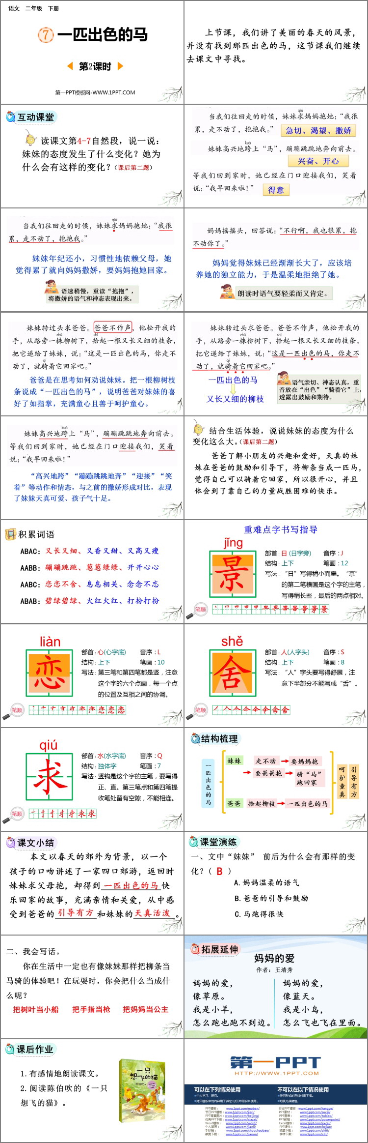 《一匹出色的马》PPT课件下载(第2课时)